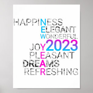 elegant new year 2023 quotes sayings poster