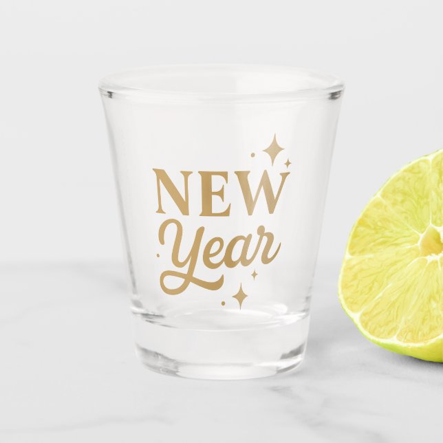 Elegant New Year Shot Glass (Front)