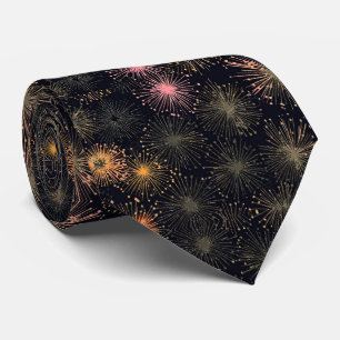 Elegant New Year's Eve Black Fireworks Tie