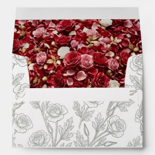 Elegant New York Rose Blossom Wedding Envelope