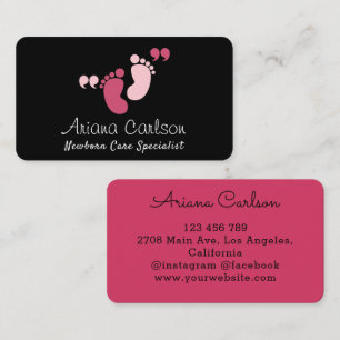 Elegant Newborn Care Specialist Daycare Nursery Business Card