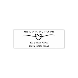 Elegant Newly Weds Return Address Self-inking Stamp