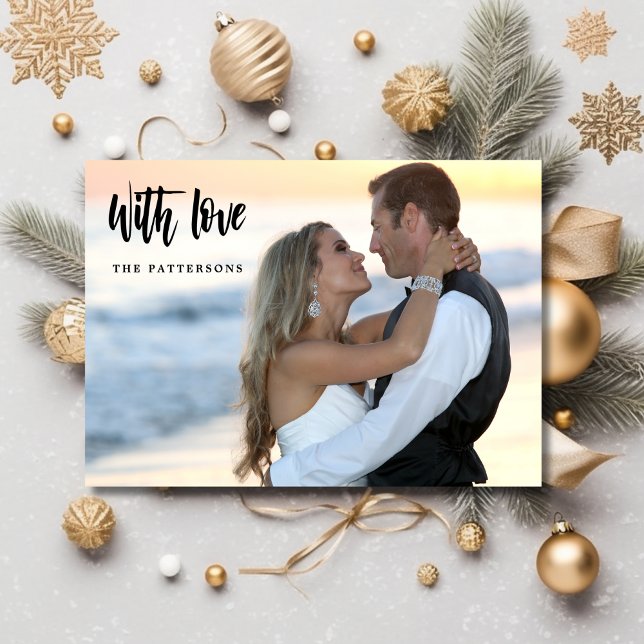 Elegant Newlywed First Christmas Photo  Holiday Card (Creator Uploaded)