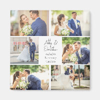 Elegant Newlywed Married Couple Photo Collage