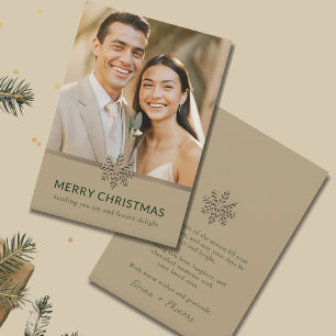Elegant Newlyweds First Christmas Photo Card