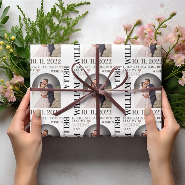 Elegant Newlyweds Mr & Mrs Wedding Wrapping Paper (Creator Uploaded)