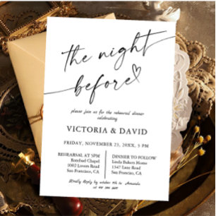 Elegant Night Before Rehearsal Dinner Invitation