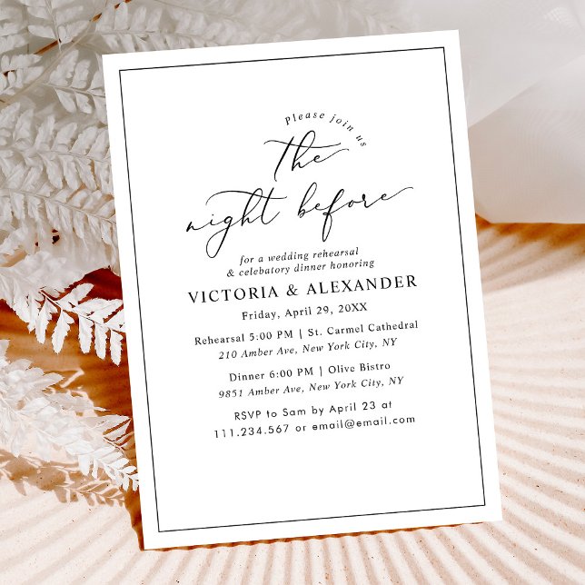 Elegant Night Before Wedding Rehearsal Dinner  Invitation (Creator Uploaded)