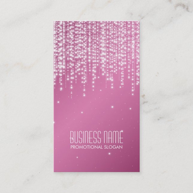 Elegant Night Dazzle Pink Business Card (Front)