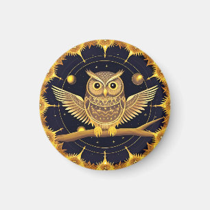 Elegant Night Owl Illustration Magnet