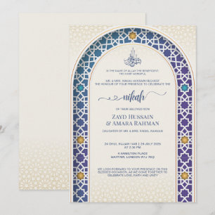 Elegant Nikah Wedding Invitation – Teal Arch