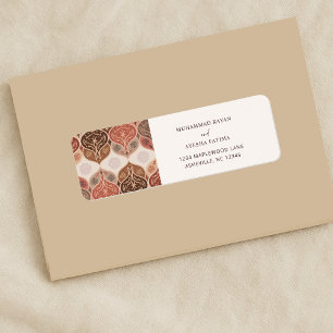 Elegant Nikkah Islamic Wedding Return Address Label