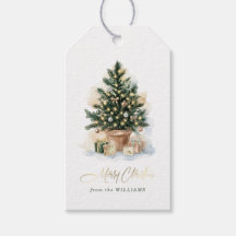 Elegant No-Photo Watercolor Christmas Tree