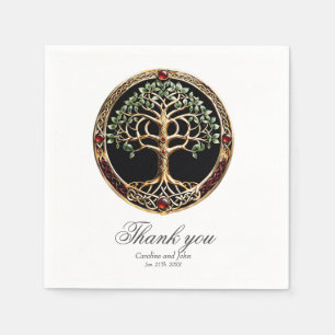 Elegant noble tree of life with celtic knot. napkin
