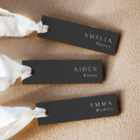 Elegant Noir Wedding Name Place Cards