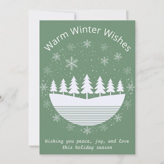 Elegant Non-Denominational Mint Green Holiday Card (Front)