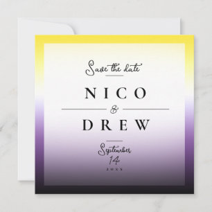 Elegant Nonbinary Pride Wedding  Save The Date