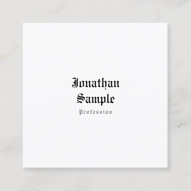 Elegant Nostalgic Classic Look Professional Design Square Business Card (Front)