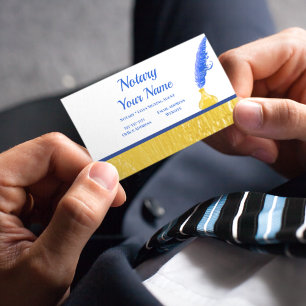 Elegant Notary Loan Signing Agent Gold Border Business Card