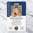 Elegant Notary Public ID Photo Navy Gold