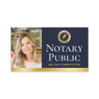 Elegant Notary Public Photo Dark Blue Gold