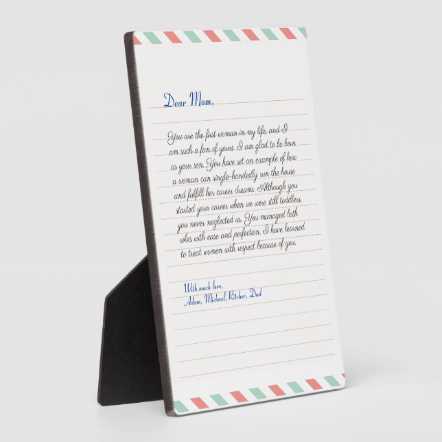 Elegant Notebook handwritten love letter message Plaque (Side)