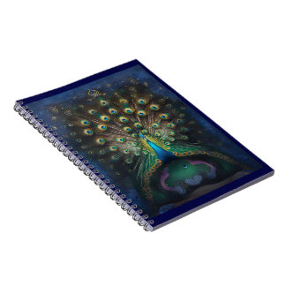 Elegant notebook with a graceful peacock motif