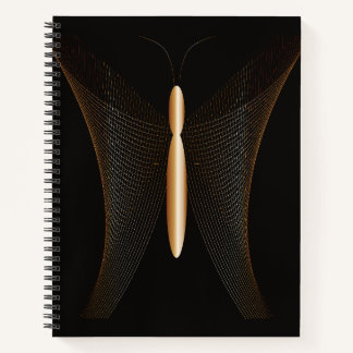 Elegant notebook with minimalist golden butterfly