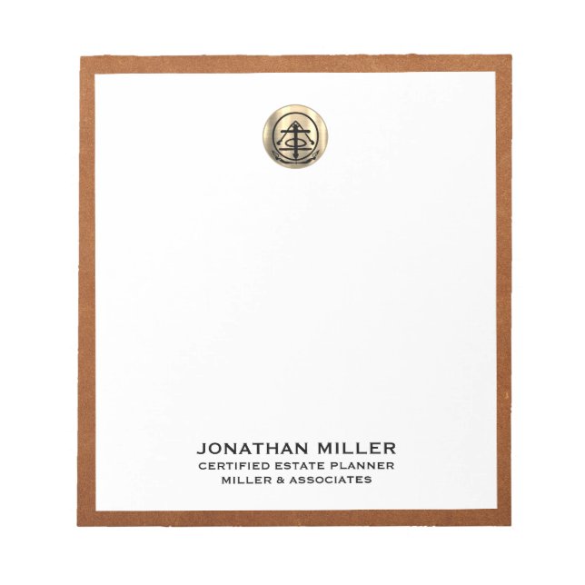 Elegant Notepad with Gold Logo (Front)