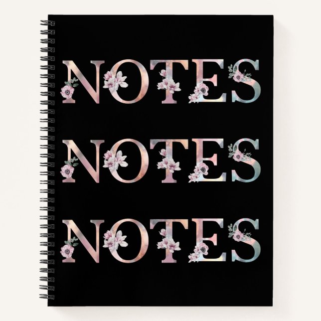 Elegant Notes Notes Notes Floral Watercolor Notebook (Front)