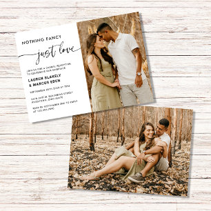Elegant Nothing Fancy Just Love Photo Elopement Invitation