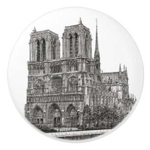 Elegant Notre Dame de Paris Retro Ceramic Knob