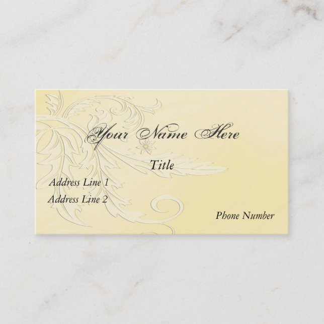 Elegant Nouveau Fleur Business Card (Front)