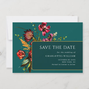 Elegant Nouveau Garden Flowers Wedding Save The Date