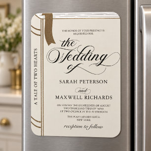 Elegant Novel Book Fairytale Wedding Invitation Magnet