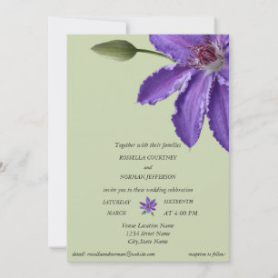 Elegant nuances of purple on green background   in invitation