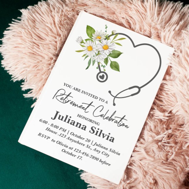 Elegant Nurse Doctor Retirement Party Invitation (Creator Uploaded)