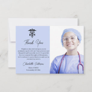 Elegant Nurse Graduation Party Thank You Card