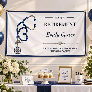 Elegant Nurse Retirement Celebration Party Banner