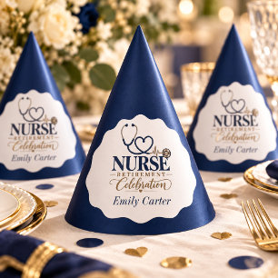 Elegant Nurse Retirement Party Navy Silver Hat