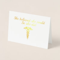 Elegant Nurse Student Graduate Gold Caduceus Name