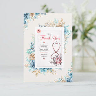 Elegant Nursing Graduation Thank You Card with Ste