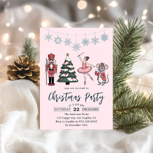 Elegant Nutcracker Ballet Christmas Party Invitation