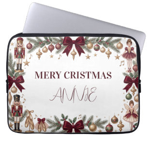 Elegant Nutcracker Christmas Holiday Party Laptop Sleeve