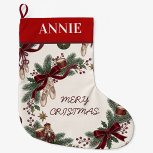 Elegant Nutcracker Christmas Holiday Party Large Christmas Stocking