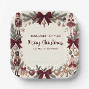 Elegant Nutcracker Christmas Holiday Party Paper Plate