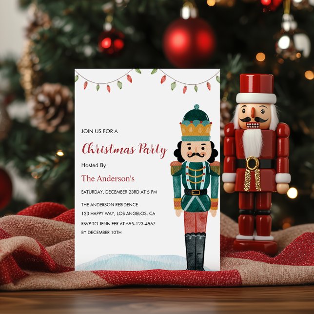 Elegant Nutcracker Christmas Party Invitation      (Creator Uploaded)