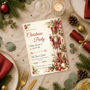 Elegant Nutcracker Christmas Party Invitation