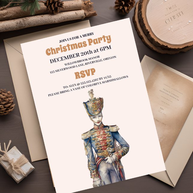 Elegant Nutcracker Christmas Party Invitation (Creator Uploaded)