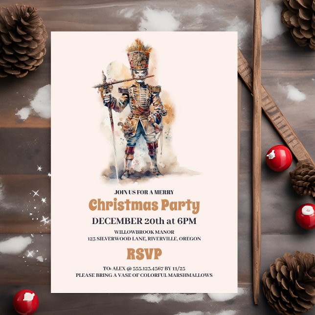 Elegant Nutcracker Christmas Party Invitation (Creator Uploaded)